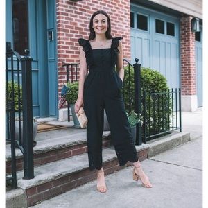 Madewell Eyelet Frilled Strap Romper